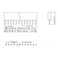 Контактные колодки 15 PIN 2.54 мм