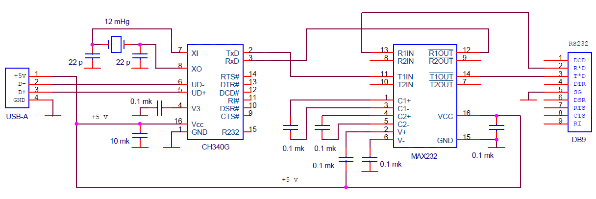 Ch340c схема включения