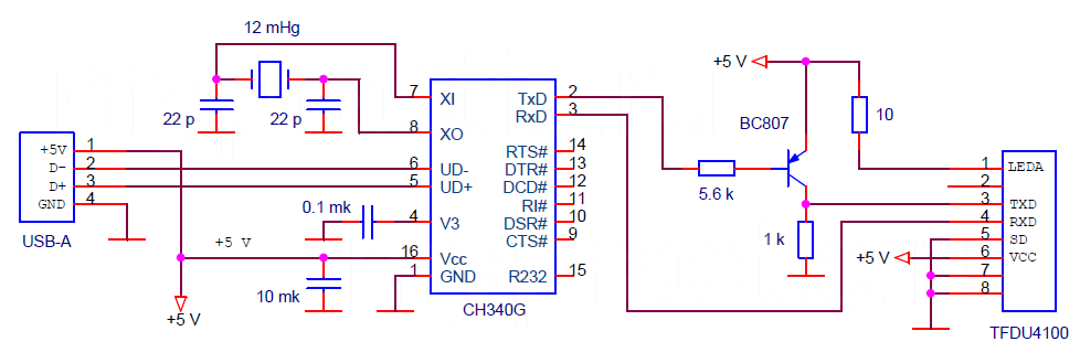 Ch340e схема подключения